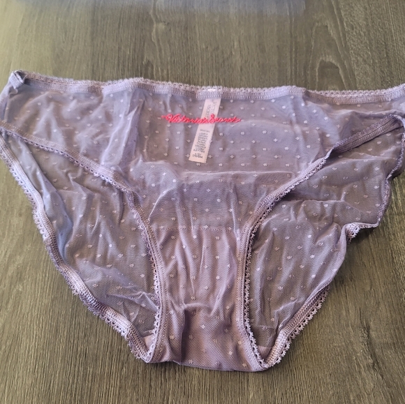 Victoria's secret stretch Mesh And Cotton Sheer bikini panty XLARGE - Picture 1 of 8